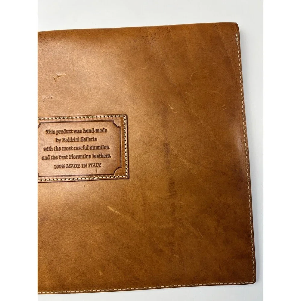 Boldrini Selleria Handmade Florentine Leather Clutch / Document Holder Italy